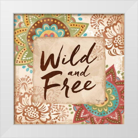 Wild and Free White Modern Wood Framed Art Print by Mollie B.