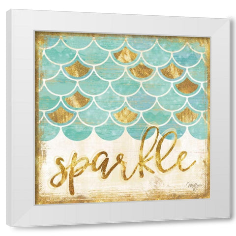 Sparkle White Modern Wood Framed Art Print by Mollie B.