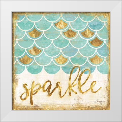 Sparkle White Modern Wood Framed Art Print by Mollie B.