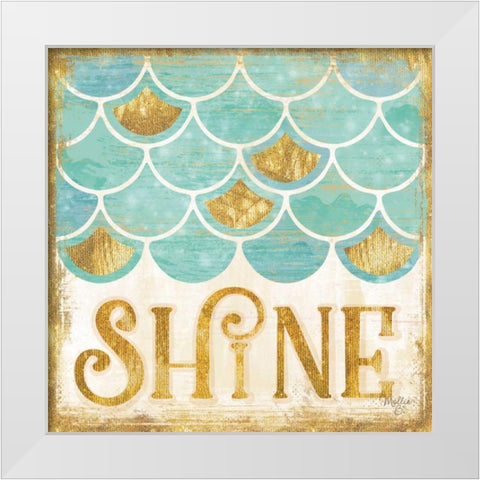 Shine White Modern Wood Framed Art Print by Mollie B.
