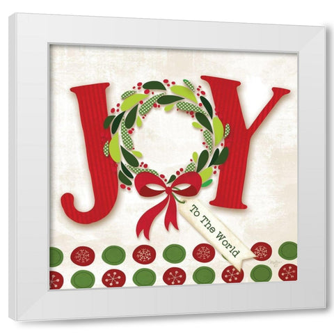 Joy to the World White Modern Wood Framed Art Print by Mollie B.