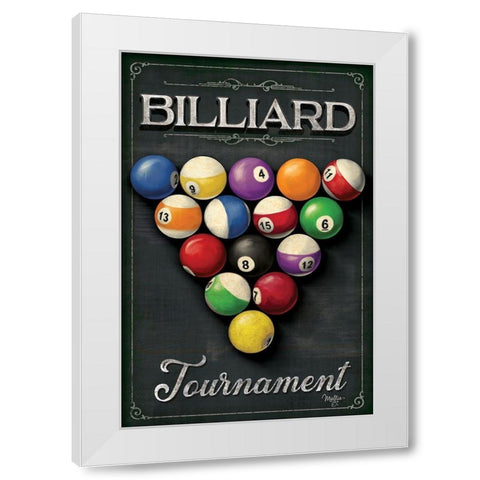 Billiards Tournament    White Modern Wood Framed Art Print by Mollie B.