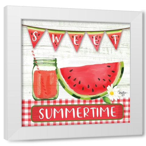 Sweet Summertime White Modern Wood Framed Art Print by Mollie B.