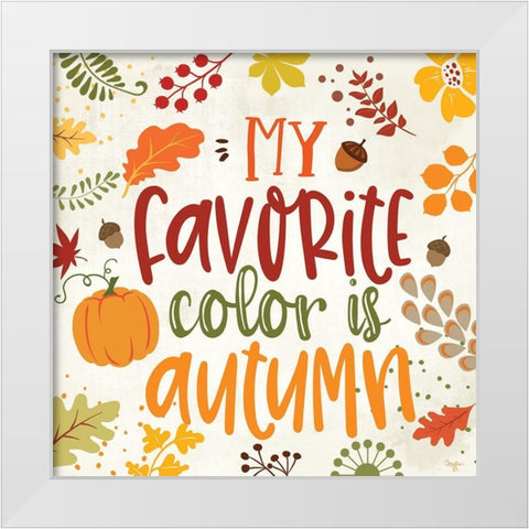 My Favorite Color is Autumn White Modern Wood Framed Art Print by Mollie B.