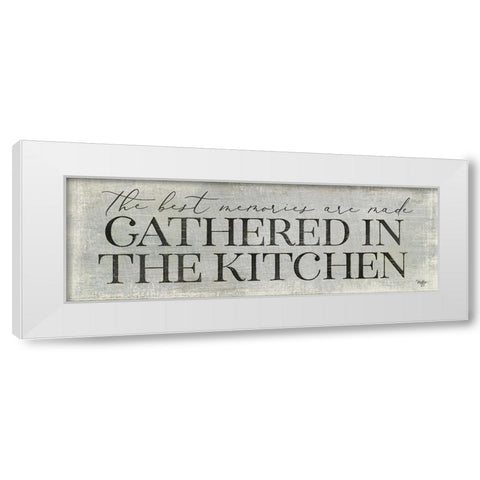 Gathered in the Kitchen White Modern Wood Framed Art Print by Mollie B.