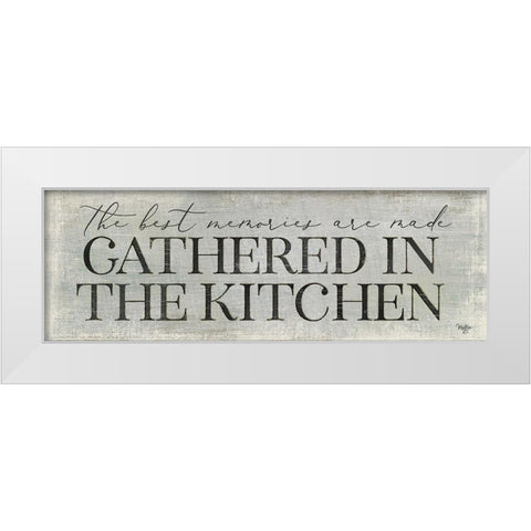 Gathered in the Kitchen White Modern Wood Framed Art Print by Mollie B.