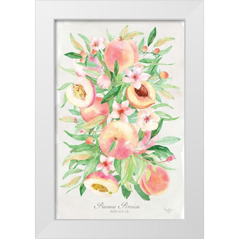 Peach Bouquet White Modern Wood Framed Art Print by Mollie B.