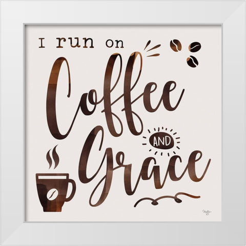 Coffee and Grace White Modern Wood Framed Art Print by Mollie B.