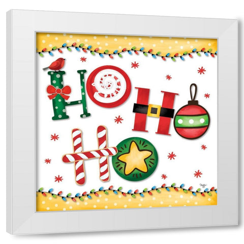 Ho Ho Ho White Modern Wood Framed Art Print by Mollie B.