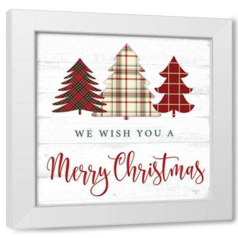 We Wish You a Merry Christmas   White Modern Wood Framed Art Print by Mollie B.