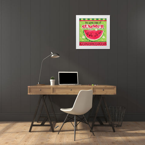The Sweet Taste of Summer White Modern Wood Framed Art Print by Mollie B.