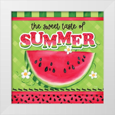 The Sweet Taste of Summer White Modern Wood Framed Art Print by Mollie B.