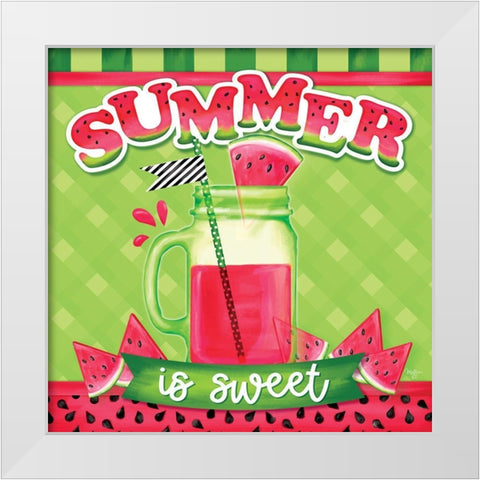 Summer is Sweet White Modern Wood Framed Art Print by Mollie B.