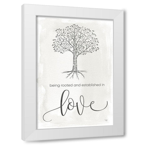 Established in Love White Modern Wood Framed Art Print by Mollie B.