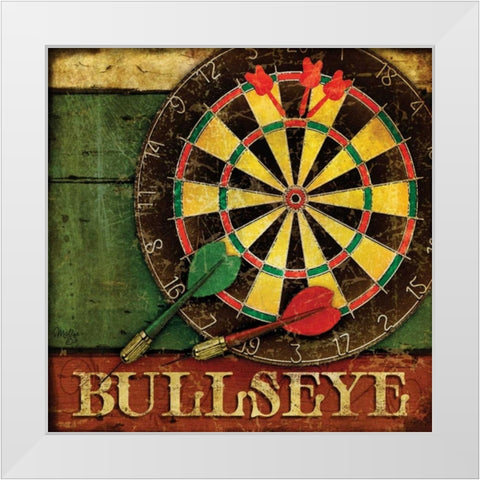 Bullseye White Modern Wood Framed Art Print by Mollie B.