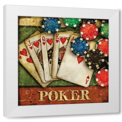 Poker White Modern Wood Framed Art Print by Mollie B.