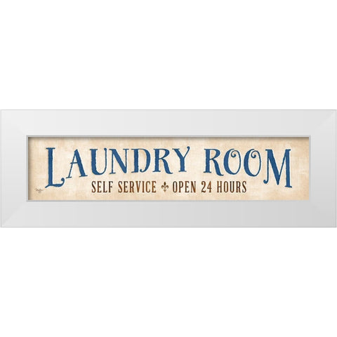 Laundry Room White Modern Wood Framed Art Print by Mollie B.