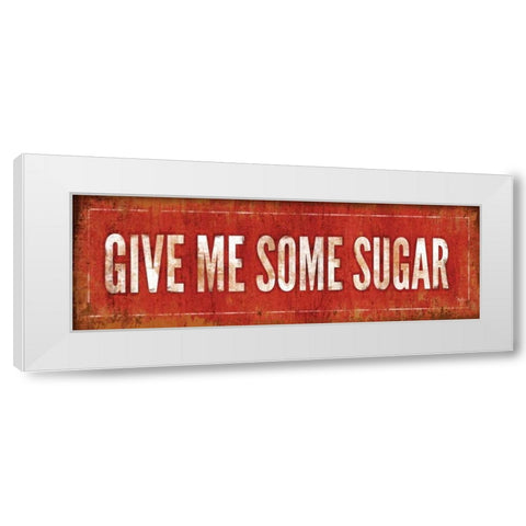 Give Me Some Sugar White Modern Wood Framed Art Print by Mollie B.
