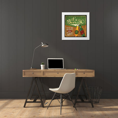 Beer 30 White Modern Wood Framed Art Print by Mollie B.