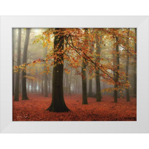 Miss Misty White Modern Wood Framed Art Print by Podt, Martin