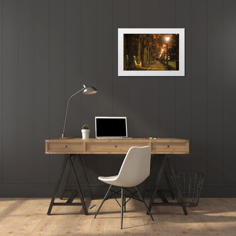 Take a Seat White Modern Wood Framed Art Print by Podt, Martin