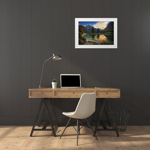 The Island White Modern Wood Framed Art Print by Podt, Martin