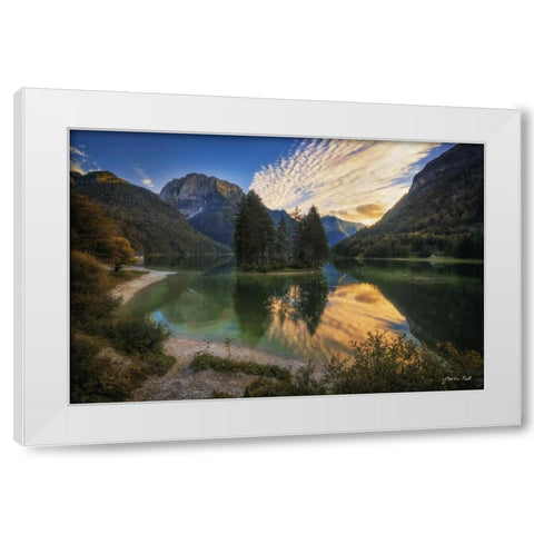 The Island White Modern Wood Framed Art Print by Podt, Martin