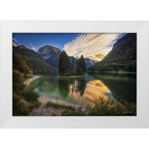 The Island White Modern Wood Framed Art Print by Podt, Martin