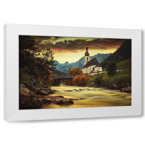 The Church White Modern Wood Framed Art Print by Podt, Martin