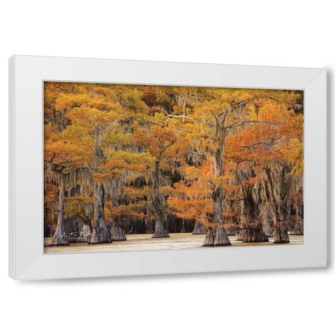 Autumns Painting White Modern Wood Framed Art Print by Podt, Martin