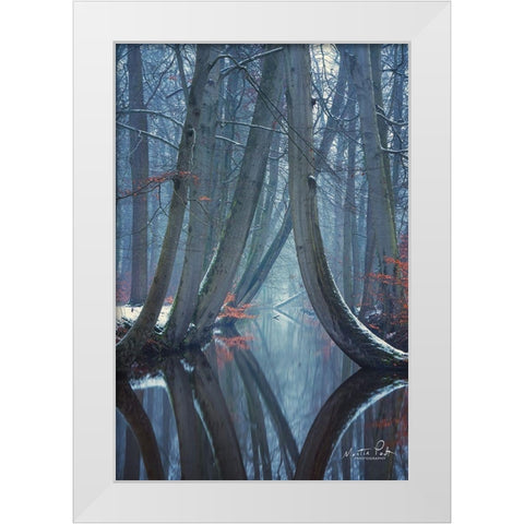 The Bent Ones - Winter Version White Modern Wood Framed Art Print by Podt, Martin