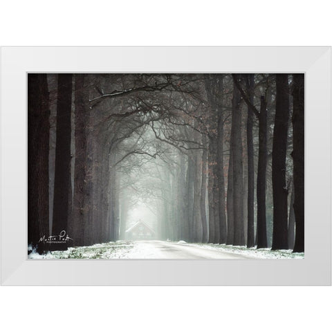 Haunted House White Modern Wood Framed Art Print by Podt, Martin