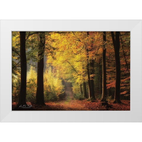 Autumn Mood White Modern Wood Framed Art Print by Podt, Martin