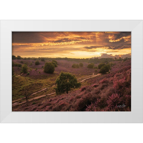 Just a Sunset in the Netherlands White Modern Wood Framed Art Print by Podt, Martin