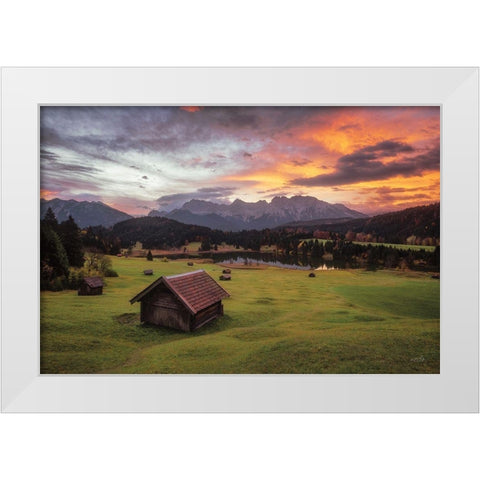 A Perfect Morning in the Alps White Modern Wood Framed Art Print by Podt, Martin