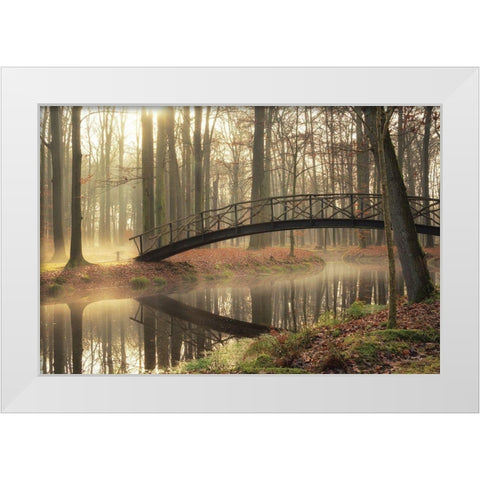 Bridge Over Troubled Waters White Modern Wood Framed Art Print by Podt, Martin