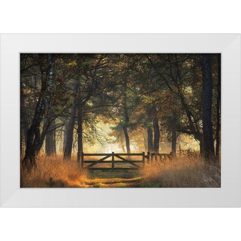 The Gate White Modern Wood Framed Art Print by Podt, Martin