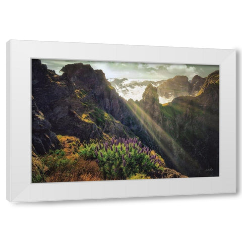 The View White Modern Wood Framed Art Print by Podt, Martin