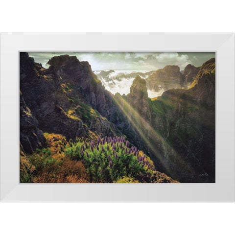 The View White Modern Wood Framed Art Print by Podt, Martin