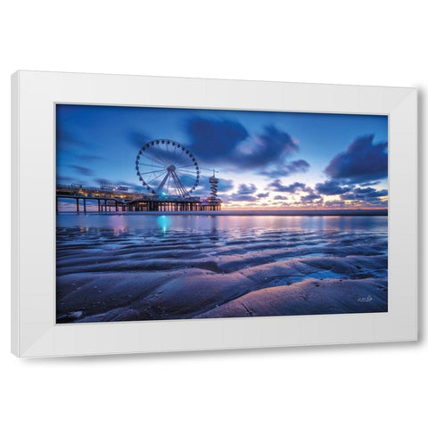 Blue Hour I White Modern Wood Framed Art Print by Podt, Martin