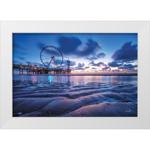 Blue Hour I White Modern Wood Framed Art Print by Podt, Martin