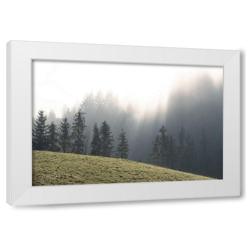 Mountain Glory White Modern Wood Framed Art Print by Podt, Martin