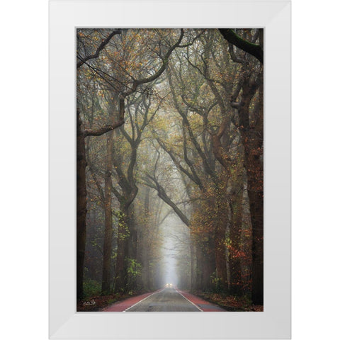 Tiny Car    White Modern Wood Framed Art Print by Podt, Martin