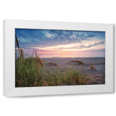 Sunset at the Coast White Modern Wood Framed Art Print by Podt, Martin