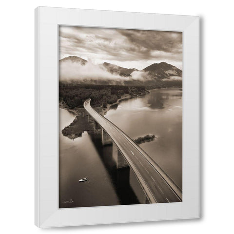 This way to the Mountains     White Modern Wood Framed Art Print by Podt, Martin