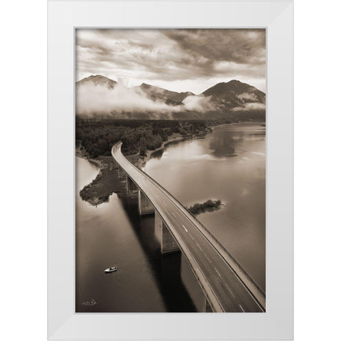 This way to the Mountains     White Modern Wood Framed Art Print by Podt, Martin