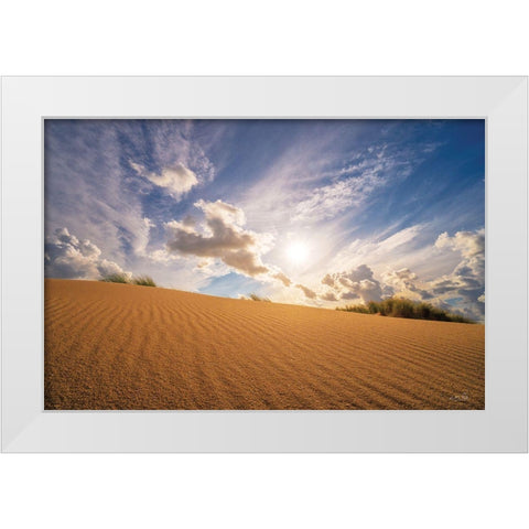 Sandy Perspective White Modern Wood Framed Art Print by Podt, Martin