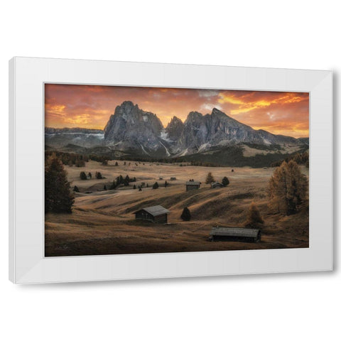 Seiser Alm Dreamscape  White Modern Wood Framed Art Print by Podt, Martin