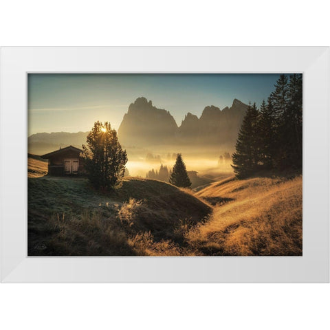 Morning in Italy Countryside  White Modern Wood Framed Art Print by Podt, Martin