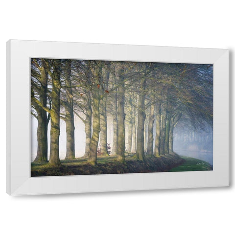 Standing Together White Modern Wood Framed Art Print by Podt, Martin